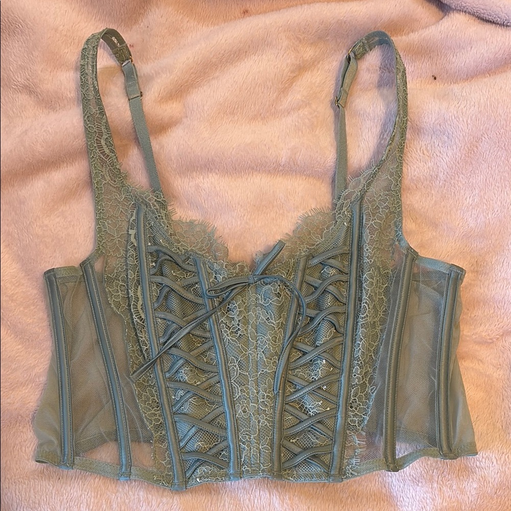 Victoria’s Secret Lace Corset bustier in mint green
